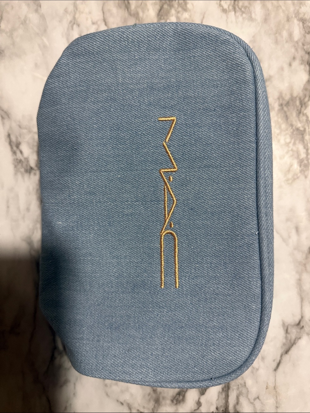 MAC COSMETICS LIMITED EDITION DENIM MID BLUE POUCH